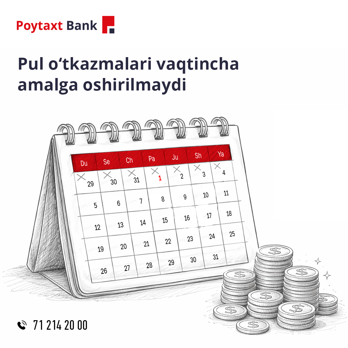 Xalqaro pul o'tkazmalari vaqtincha amalga oshirilmaydi