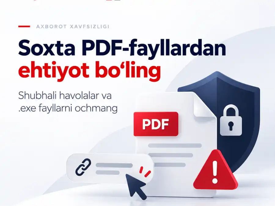 DIQQAT! Soxta PDF-fayllar orqali zararli dasturlar tarqatilmoqda