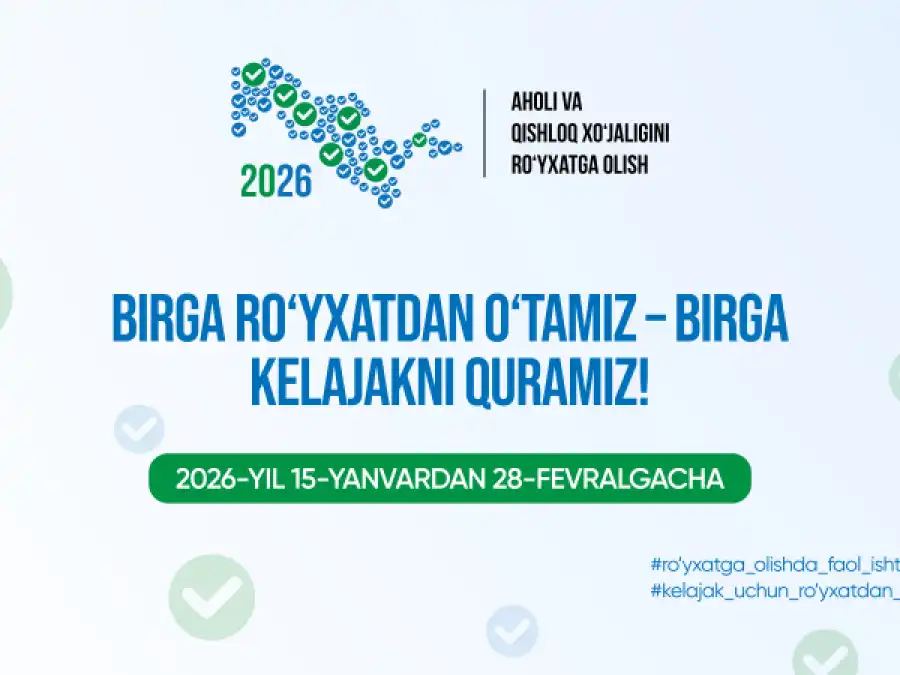 O‘zbekistonda aholi va qishloq xo‘jaligi ro‘yxatga olinmoqda.